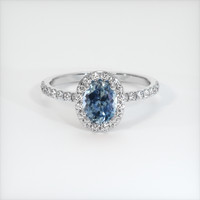 0.79 Ct. Sapphire Ring, 18K White Gold 1
