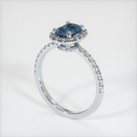 0.79 Ct. Sapphire Ring, 18K White Gold 2