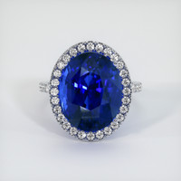 12.55 Ct. Sapphire Ring, 18K White Gold 1