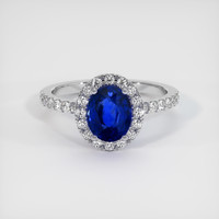 1.99 Ct. Sapphire Ring, 18K White Gold 1