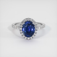 3.14 Ct. Sapphire Ring, 18K White Gold 1