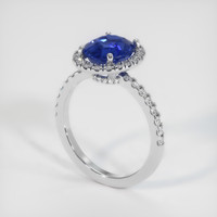 3.14 Ct. Sapphire Ring, 18K White Gold 2