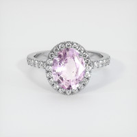 2.14 Ct. Purplish Pink Sapphire Ring, 18K White Gold 1
