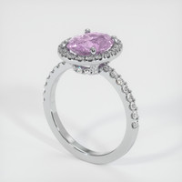 2.14 Ct. Purplish Pink Sapphire Ring, 18K White Gold 2