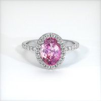 2.26 Ct. Purplish Pink Sapphire Ring, 18K White Gold 1