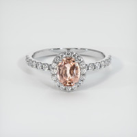 0.84 Ct. Sapphire Ring, 18K White Gold 1