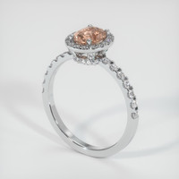 0.84 Ct. Sapphire Ring, 18K White Gold 2