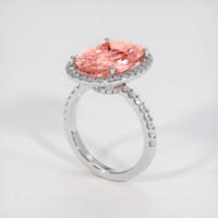 9.05 Ct. Padparadscha Sapphire Ring, 18K White Gold 2