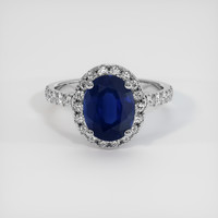 2.61 Ct. Sapphire Ring, 18K White Gold 1