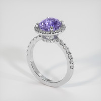 3.56 Ct. Purple Sapphire Ring, 18K White Gold 2