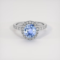 2.24 Ct. Blue Sapphire Ring, 18K White Gold 1