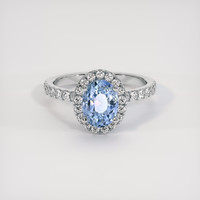 2.52 Ct. Blue Sapphire Ring, 18K White Gold 1