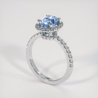 2.52 Ct. Blue Sapphire Ring, 18K White Gold 2