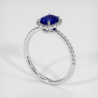 0.98 Ct. Blue Sapphire Ring, 18K White Gold 2