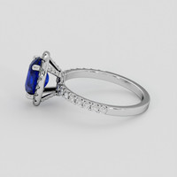 2.01 Ct. Blue Sapphire Ring, 18K White Gold 4