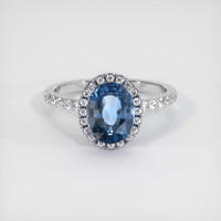 1.84 Ct. Sapphire Ring, 18K White Gold 1