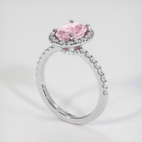 1.75 Ct. Pink Sapphire Ring, 18K White Gold 2