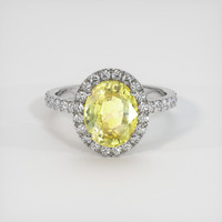 3.06 Ct. Yellow Sapphire Ring, 18K White Gold 1