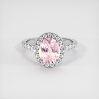 3.05 Ct. Pink Sapphire Ring, 18K White Gold 1