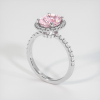 3.05 Ct. Pink Sapphire Ring, 18K White Gold 2