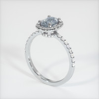 0.80 Ct. Sapphire Ring, 18K White Gold 2