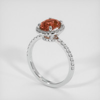 2.58 Ct. Orangish Brown Sapphire Ring, 18K White Gold 2