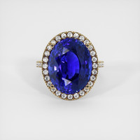 13.50 Ct. Blue Sapphire Ring, 14K Yellow Gold 1