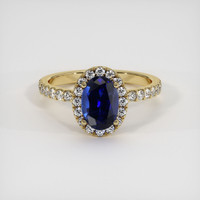2.04 Ct. Blue Sapphire Ring, 14K Yellow Gold 1