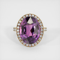 13.78 Ct. Purple Sapphire Ring, 14K Yellow Gold 1