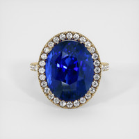 12.55 Ct. Sapphire Ring, 18K Yellow Gold 1
