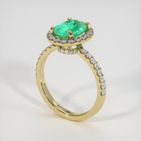 1.70 Ct. Emerald Ring, 18K Yellow Gold 2