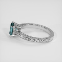 1.26 Ct. Greenish Blue Sapphire Ring, Platinum 950 4