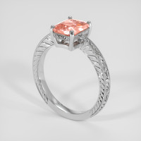 1.68 Ct. Padparadscha Sapphire Ring, Platinum 950 2