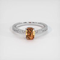 1.36 Ct. Orangish Brown Sapphire Ring, Platinum 950 1