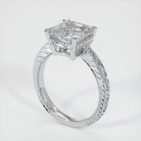 2.87 Ct. White Sapphire Ring, Platinum 950 2