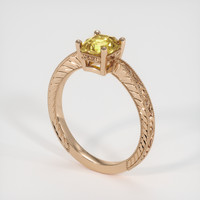 1.57 Ct. Orangish Yellow Sapphire Ring, 14K Rose Gold 2