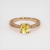1.57 Ct. Orangish Yellow Sapphire Ring, 18K Rose Gold 1