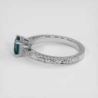 1.12 Ct. Greenish Blue Sapphire Ring, Silver 4