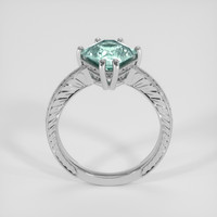 2.44 Ct. Greenish Blue Sapphire Ring, Silver 3