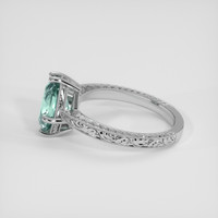 2.44 Ct. Greenish Blue Sapphire Ring, Silver 4