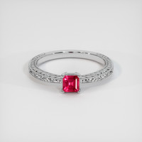 0.49 Ct. Pinkish Red Ruby Ring, 10K White Gold 1