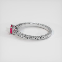 0.49 Ct. Pinkish Red Ruby Ring, 10K White Gold 4
