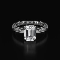 2.51 Ct. White Sapphire Ring, 10K White Gold 1