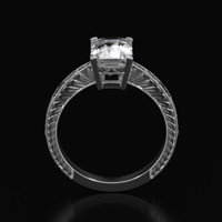 2.51 Ct. White Sapphire Ring, 10K White Gold 3