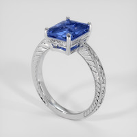 4.12 Ct. Blue Sapphire Ring, 10K White Gold 2