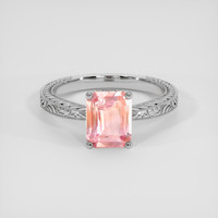 1.68 Ct. Padparadscha Sapphire Ring, 14K White Gold 1