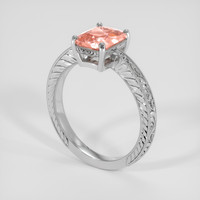 1.68 Ct. Padparadscha Sapphire Ring, 14K White Gold 2