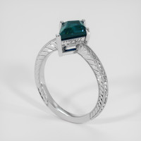 2.11 Ct. Greenish Blue Sapphire Ring, 14K White Gold 2