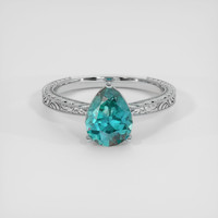 1.72 Ct. Greenish Blue Sapphire Ring, 14K White Gold 1