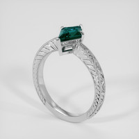 1.57 Ct. Greenish Blue Sapphire Ring, 14K White Gold 2